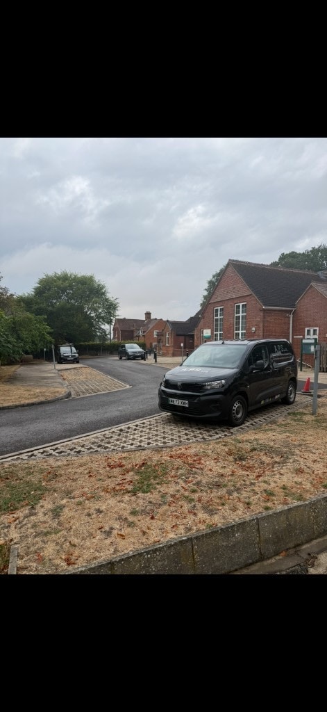 APS Plumbing van at a primary school in Chieveley, Berkshire