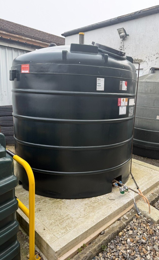 5,000-litre commercial oil storage tank with two-pipe oil supply system installed by APS at Marshall Motor Group PDI Centre, Berkshire
