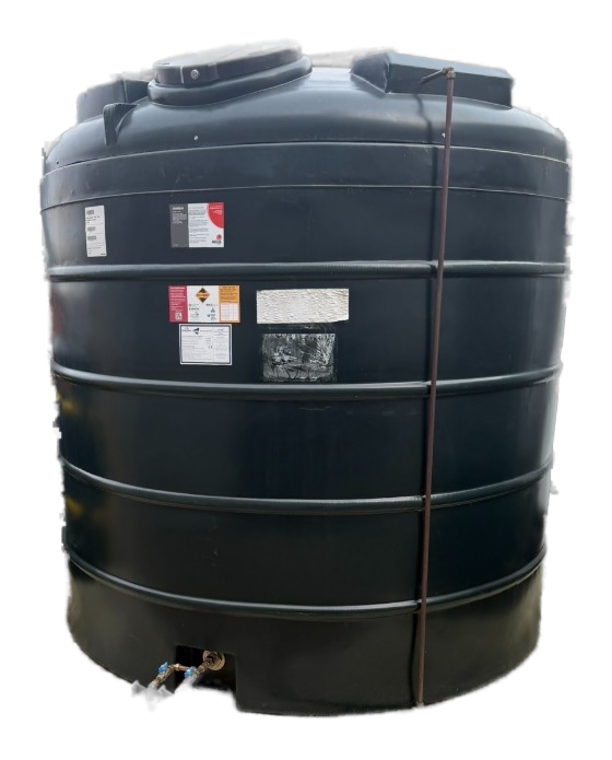 Bunded oil storage tank with supply pipework